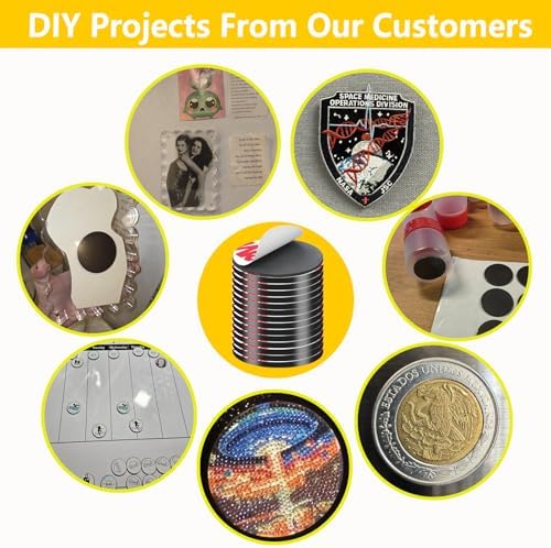 20Pack, 2.4" Big Round Magnets with Adhesive Backing, Precut Strong Sticky Magnetic Dots Tapes for DIY Crafts Projects Whiteboard, Fridge, Organization (2.4" x 0.08" Thick-20PCS)