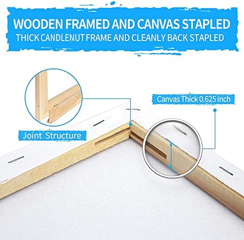 Pre Stretched Canvas 18x24 2 Pack Large Stretched Canvases for Painting Four fold Acrylic Titanium Priming Blank Canvas Boards for Painting