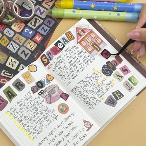 1600+ Pcs Vintage Letter Stickers Book for Scrapbooking DIY Crafts Notebook