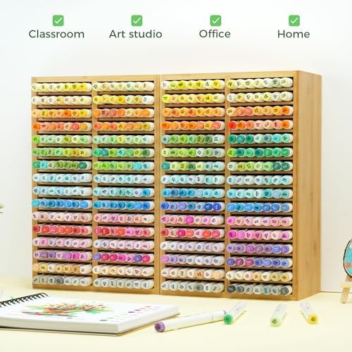 Ohuhu Bamboo Marker Organizer Hold 224 Markers for Honolulu Oahu Series