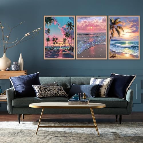 6 Pack Diamond Art Kits for Adults,Beach Diamond Painting Kits 12x16 Inch