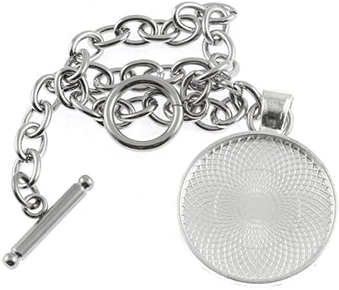 25 pcs 25mm Pendant Trays Round Pendant Bezels Setting Cabochon Blank Base for DIY Jewelry Making, Bright Silver