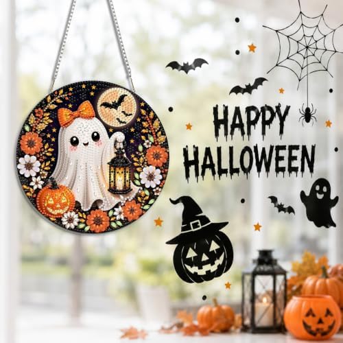 Ghost Diamond Art Hanging Kit for Adult, Diamond Art Painting 8x8inch