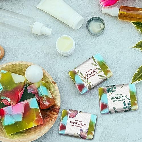 PH PandaHall 90PCS Handmade Wrap Label Tape, 9 Styles Watercolor Botanical Border Soap Wrapper Vintage Flower Soap Labels Soap Sleeves Covers for Soap Lotion Bars Bath Gift Wrapping, 8.2x1.9inch