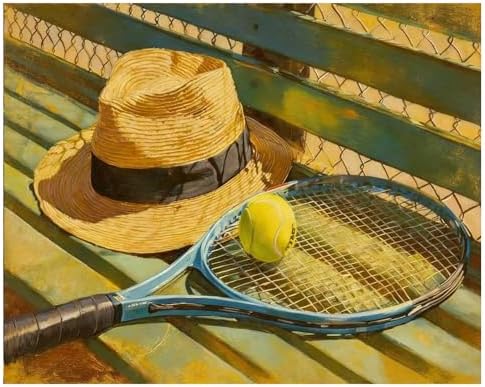 Reivworl Tennis Paint by Numbers Kit for Adults Beginner, 20" Wx16 L Tennis Paint by Number for Adult, Acrylic Painting Kits with Canvas for Gifts and Wall Decor