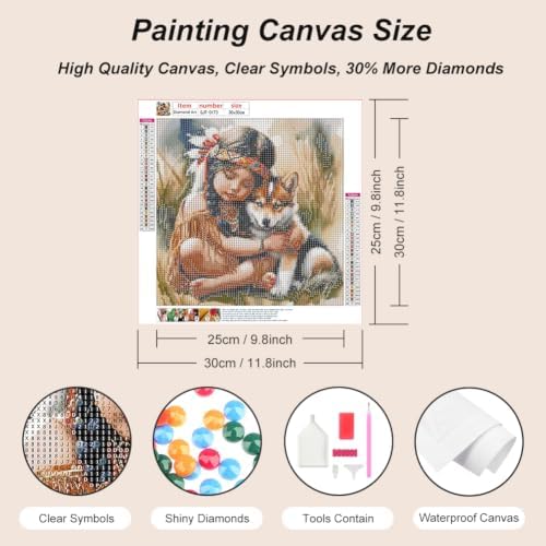 SJUTOUCI Indian Dog Diamond Art Kit for Adults, Diamond Painting