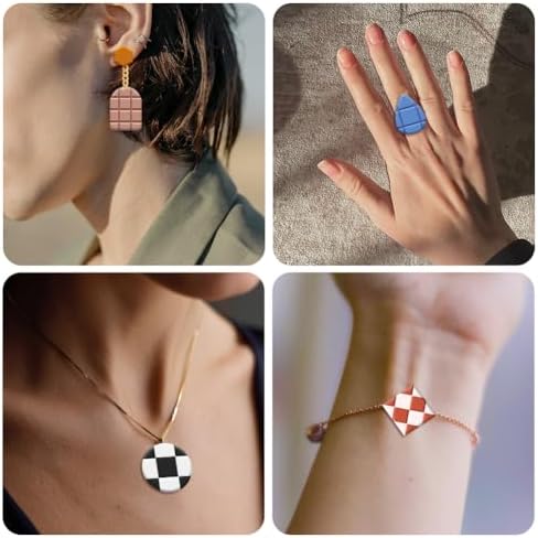 15Pcs Square Polymer Clay Cutters Checkered Clay Earrings Cutters