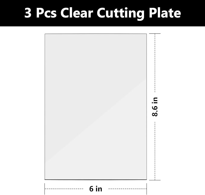 3 Pcs Clear Cutting Plate, Transparency Acrylic Cutting Pads for Embossing Crafting (8.7 x 6.1 Inches)