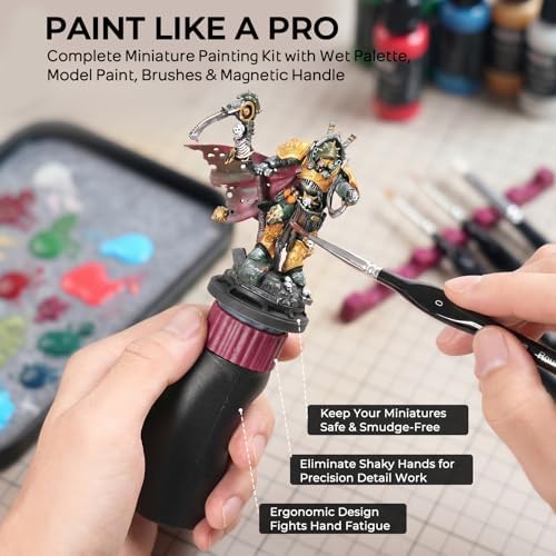 Nicpro All-in-One Miniature Painting Kit with 36 Model Paints & Wet Palette