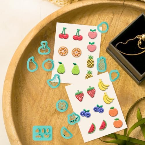beinkmake 17Pcs Fruit Polymer Clay Cutters Pineapple Clay Earrings Cutters