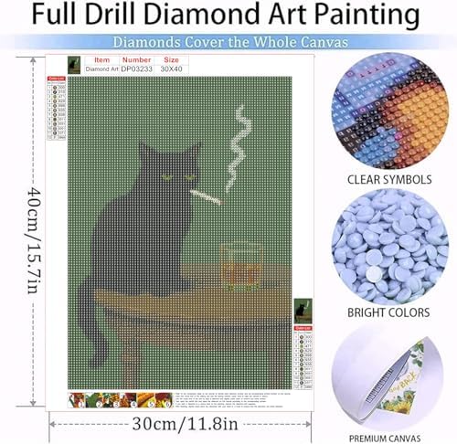 Black Cat Diamond Art Kits for Adult Diamond Painting Kit for Beginner