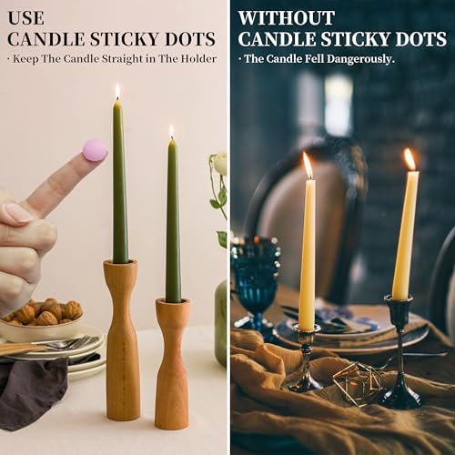 Candle Sticky Dots - Pink Wax Candle Adhesive Dots - Unscented Cire Adhesive for Secure Candle Placement - Easy Clean and Traceless Adhesive for DIY Projects - Pack of 24