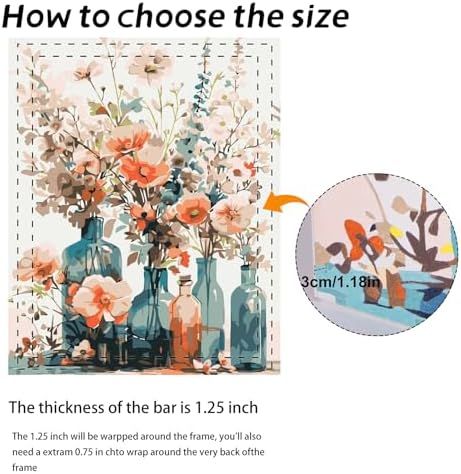 EFOTIML DIY Solid Wood Canvas Frame Kit 16X20'' for Paint by Number&Oil Painting&Diamond Painting by Number Wooden Art Frames