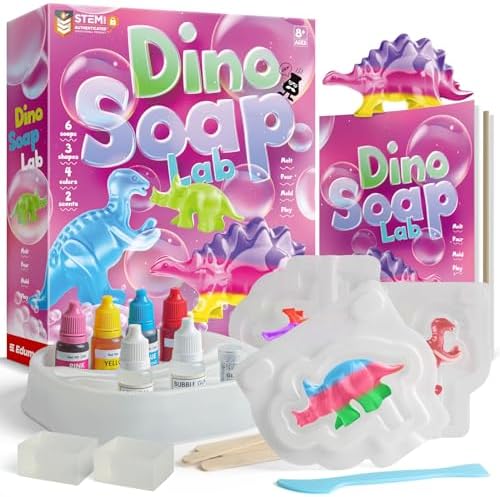 Dino Soap Making Kit, DIY STEM Craft, Gift for Girls & Boys 8+