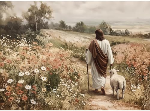 Jesus Paint by Numbers Kit for Adults Framed Canvas, Frameworkless