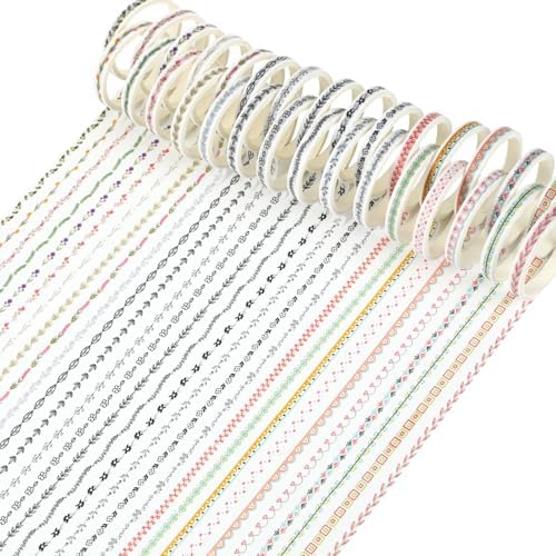 EORTA 30 Rolls Floral Washi Tapes Set, Slim 5mm Plants Masking Tape, Decorative Sticker for Detailed Scrapbooking, Arts, Wrapping, Journaling, Planners, DIY Crafts, 0.19inch Wide