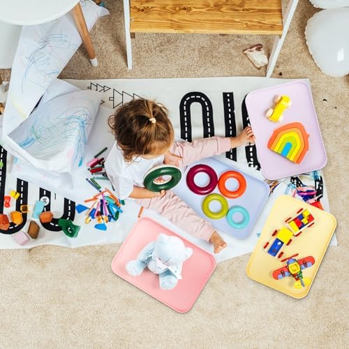 Lyellfe 10 Pack Plastic Art Trays, Stackable Activity Crafts Organizer Tray