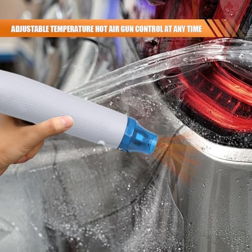 220V 300W Mini Heat Gun, Portable Electric Hot Air Gun with Stand & Power Cord, Handheld Heating Tool for Car Vinyl Wrap, Drying Paint, Epoxy Resin, DIY Embossing(White)