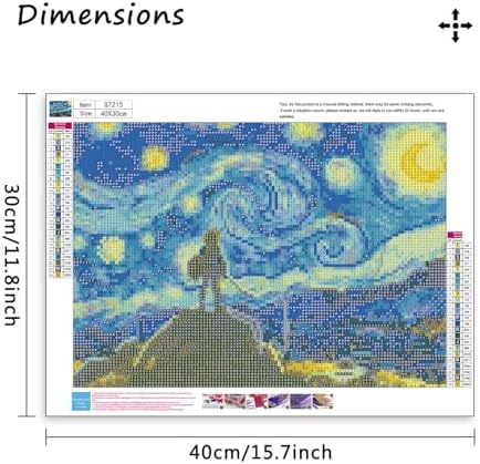 MBNTJHT DIY Anime Diamond Art Kits for Adults Beginners,Easy Starry Night Diamond Painting Kits for Adults,Cartoon Full Drill Gem Art Kits for Home Wall Decor 12X16 Inch.