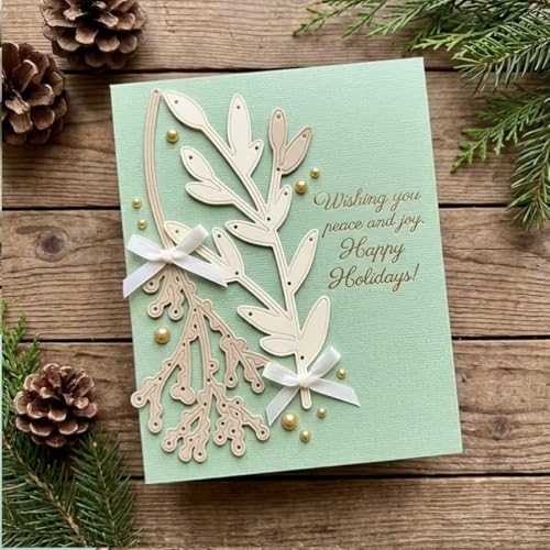 Cutting Dies Metal Stencils Scrapbooking Tools DIY Embossing Template for Paper Card Making Album Arts Crafts Supplies (2 Pcs Branches-11.9x7.6cm)