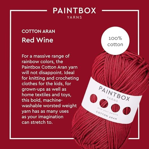 Paintbox Yarns 100% Cotton Aran Yarn 1.76oz / 50g, 93yds / 85m
