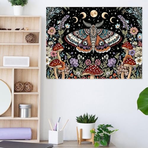 Mushroom Diamond Art Kits for Adults Moth Diamond Painting Kit Beginner