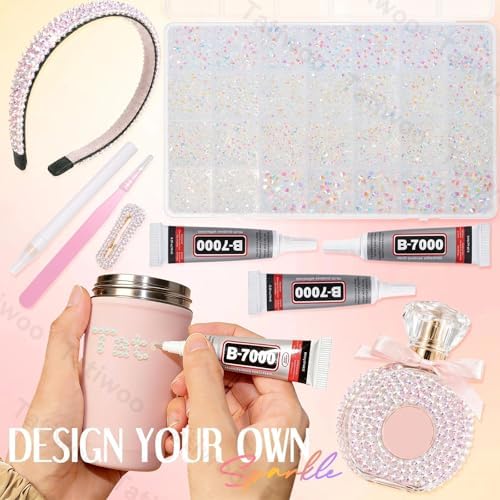 28Grids Clear AB Flatback Bedazzling Gems 2-6mm, Resin Rhinestones Kit