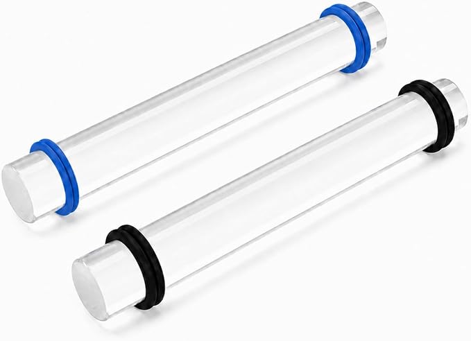 Diyoohomy Clay Rolling Pin Thickness Rings, Acrylic Roller Polymer Tools | Air Dry Clay Supplies Kit, Small Clear Roller with 3 and 5 Mm Adjustable Guides for Sculpting, Shaping, Jewelry Making Crafts