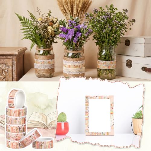24 Rolls Book Washi Tape Back to School Crafting Gifts, Boho