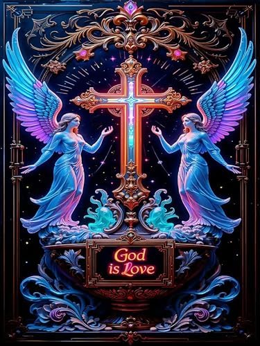 Benjenes Angel Diamond Art Kits for Adults, Cross Diamond Painting Kits