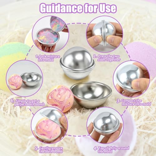 36 Pcs Bath Bomb Mold,18 Set 3 Size Bath Bombs Mold Kit,Aluminum