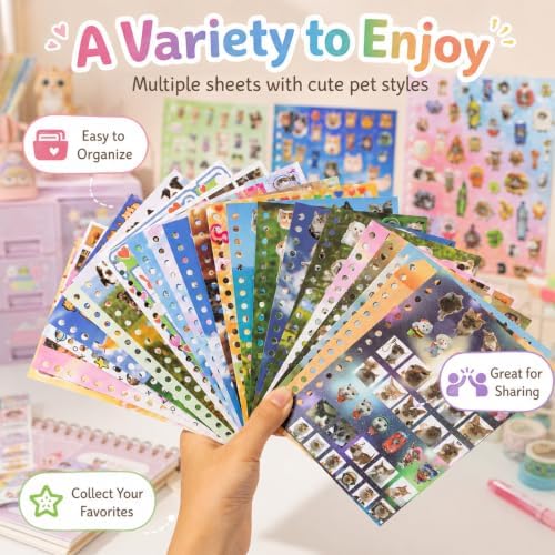 1000+Cat Sticker Book Kawaii Heisei Retro Stickers for Journaling Y2k Cute Scrapbook Stickers
