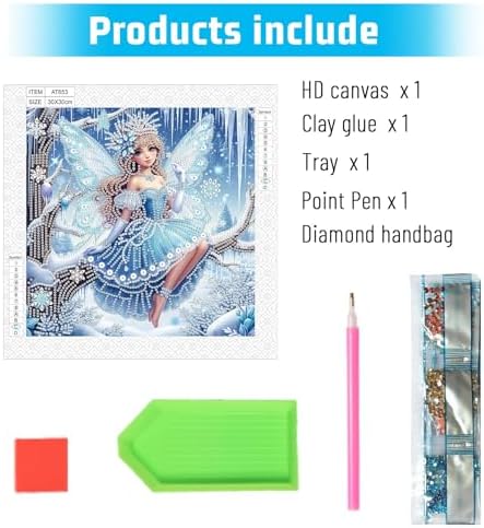 Diamond Art Painting Kits for Adults Butterfly Fairy Princess, 5D Special Shape Diamond Art Kits for Beginners, Crystal Rhinestones Diamond Art Painting for Home Wall Decoration Gift 12×12 inch