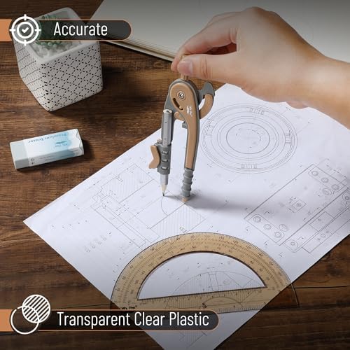 Mr. Pen- Geometry Compass and Protractor Set, 6 Inch Compass