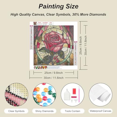 SJUTOUCI Rose Flower Diamond Art Kit for Adults, Diamond Painting Kit