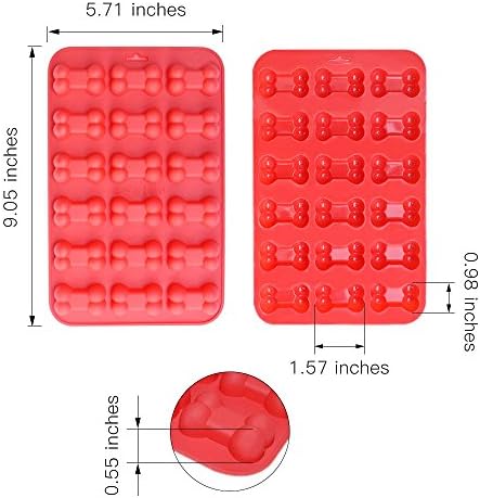 homEdge Puppy Dog Paw and Bone Silicone Molds, Set of 4PCS