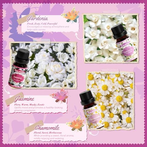 SALKING Floral Essential Oils Set, Pure and Natural Diffuser Oil, 6 x 10 ML