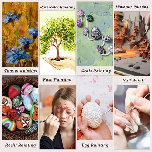 30Pcs Micro Paint Brushes Set with Protective Sleeve, Detail Paint Brushes #000 Fine Line Brushes Set for Watercolor, Acrylic, Crafts, Models