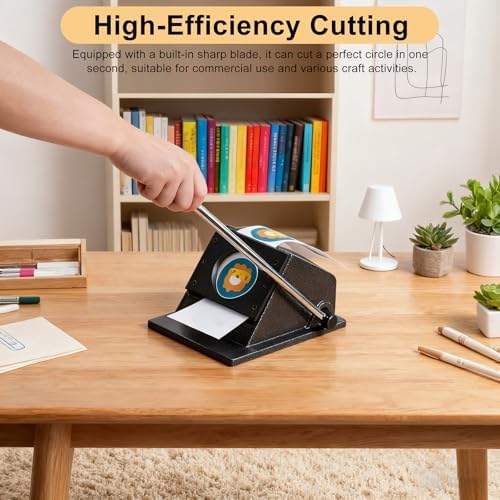 58mm / 2.28" Button Paper Cutter, Metal Graphic Punch Die Cutter Tool for Button Maker Machine, Round Circle Punch Cutter for DIY Badges, Magnets, Keychains & Crafts