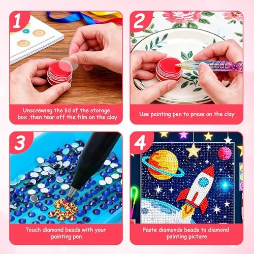 shuielai 10 Pcs for Diamond Painting Wax Refills with Storage Box, 10 Pack Wax Clay for Diamond Painting Pens DIY Craft Tools Accessories