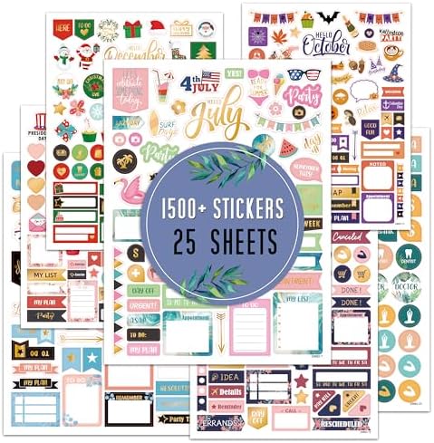 Planner Stickers - Monthly Planner Stickers and Accessories 25 Pages