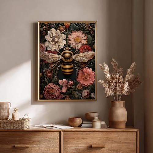 CRZMODE Bee Paint by Numbers Kit for Adults, Bee Paint by Numbers for Adults, Acrylic Painting Crafts for Home Decor Gift (16x20inch)