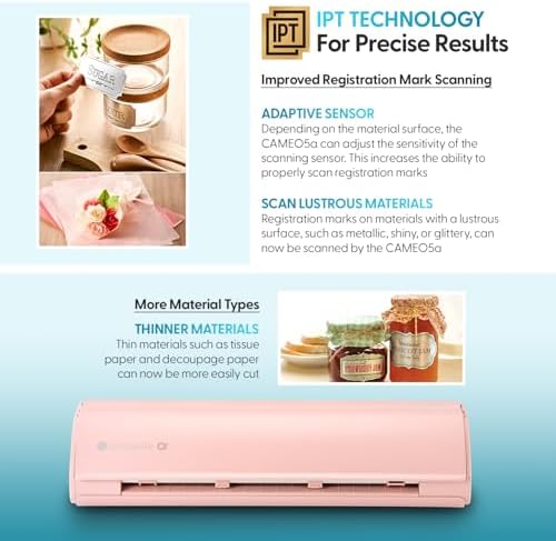 Silhouette America Cameo 5 Alpha (α) - Smart Cutting Machine, Matte Pink (Starter Bundle) - Includes Designer Edition Software, 24 Oracal Vinyl Sheets, Tool Kit & 25 Free Designs for DIY