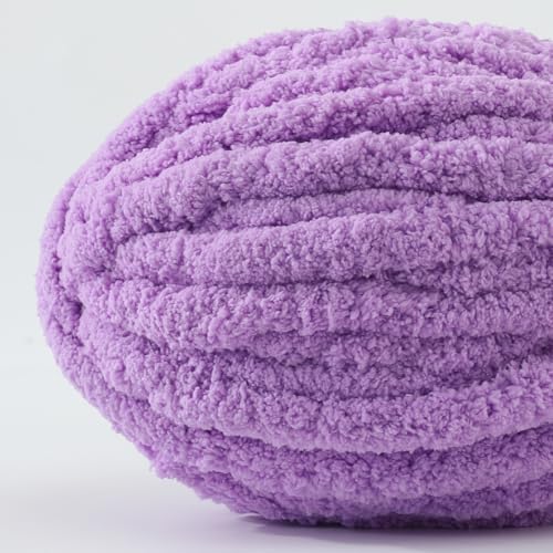 Chunky Yarn for Hand Knitting, No7 Thick Yarn, 250Grams 32Yards, Pack of 4, Perfect for Knitters and Crafters (Deep Taro Purple)