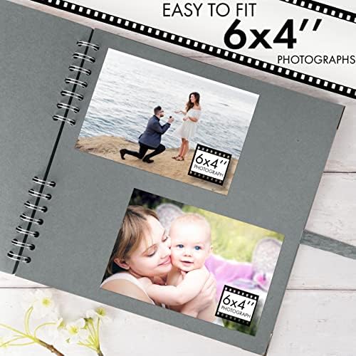 Bstorify 10 x 10 Inches Scrapbook Album 70 Pages Grey | Hardcover with Thick 200 GSM Kraft Paper, Ideal for Your Scrapbooking Albums, Art & Craft Projects (Grey, 10 x 10 Inch)