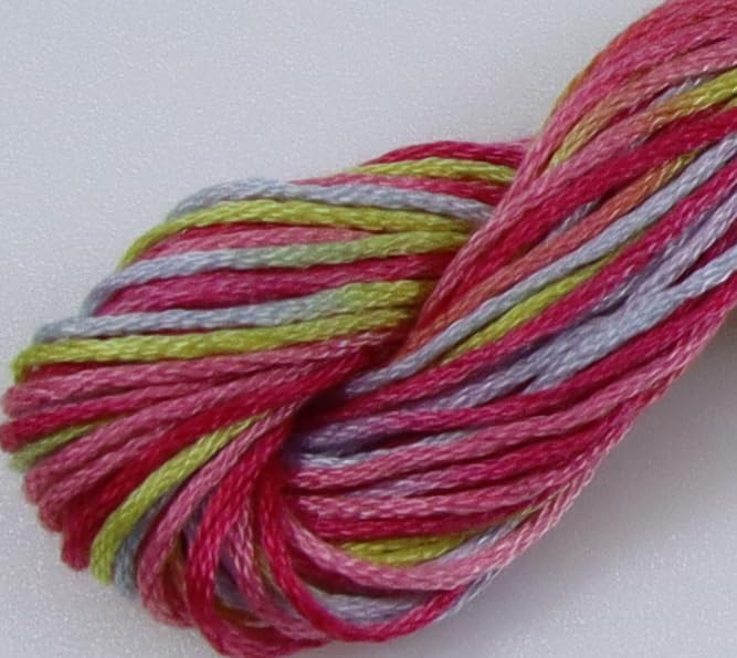 KCS Big skeins of 25 Meters Size 25 Color Variegated Cross Stitch Stranded Threads,6 skeins,4502