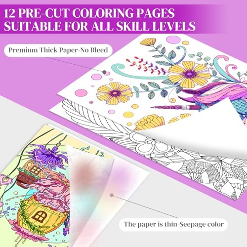 Mindfulness Adult Coloring Book with 24 Dual Tip Colors Markers