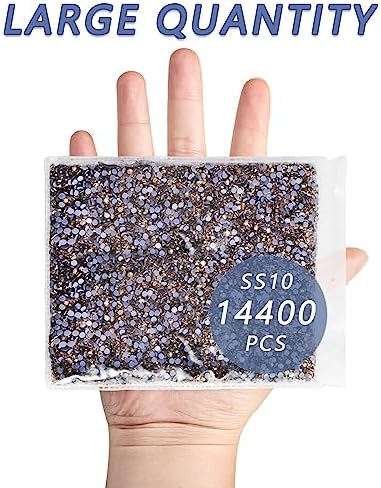 Beadsland Hotfix Rhinestones Bulk, Golden Shadow, SS10, 14400pcs