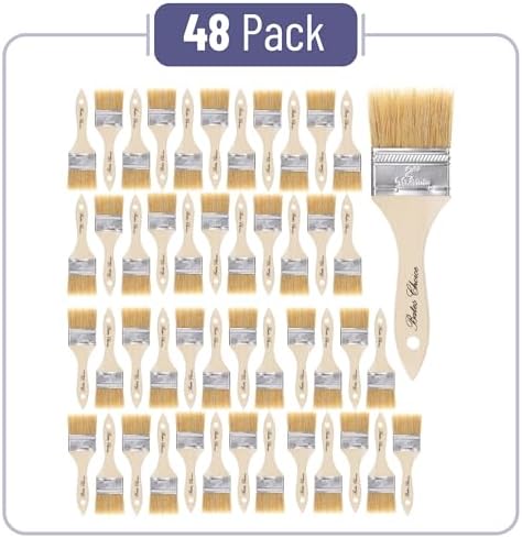 Bates- Chip Paint Brushes, 2 Inch, 48 Pack, Chip Brush, Brushes for Painting, Paint Brushes, Stain Brushes for Wood, Natural Bristle Paint Brush, 2 Inch Paint Brush, Chip Paint Brushes for Paint