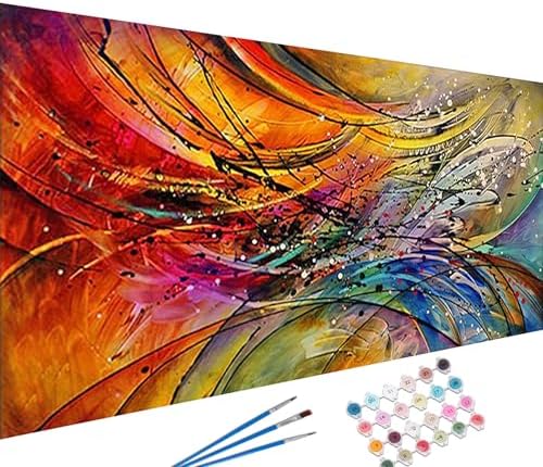 YALKIN Paint by Number for Adult Kits, DIY Abstract Oil Acrylic Painting Kits for Adults Beginners on Canvas for Home Wall Decor Gifts 40x90CM/15.8x35.4in (No Frame)